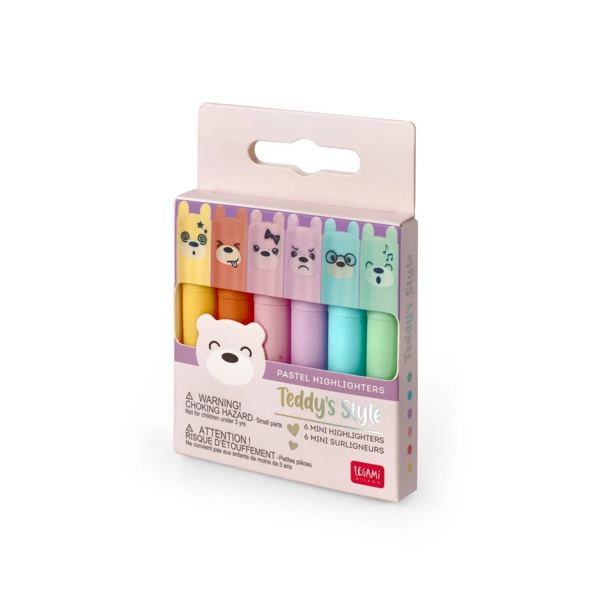 Set mit 6 Mini - Textmarkern - Teddy‘s Style Legami - malmichmunt.com