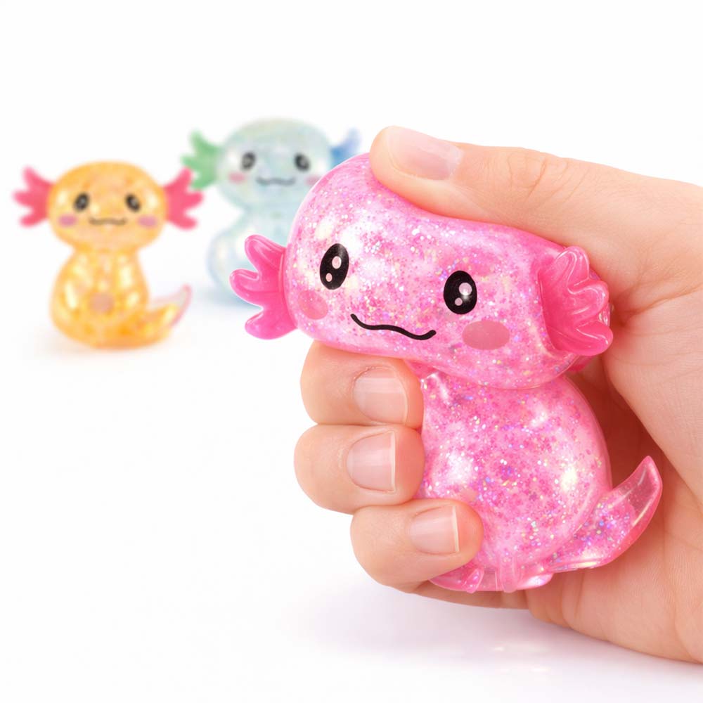 Squeeze Glitter Axolotl OBILO - malmichmunt.com