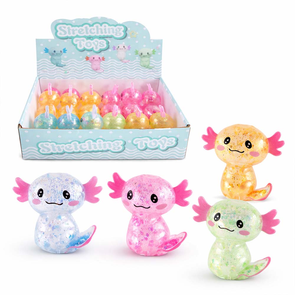 Squeeze Glitter Axolotl OBILO - malmichmunt.com