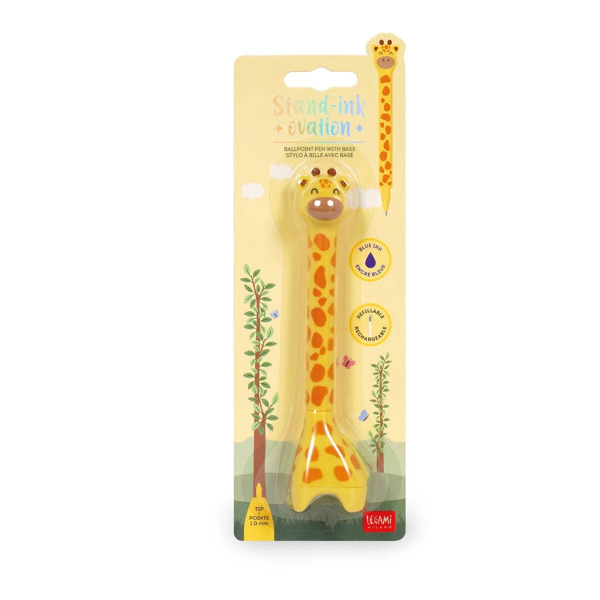Stand - Ink Ovation - Kugelschreiber mit Standfuß Giraffe Legami - malmichmunt.com