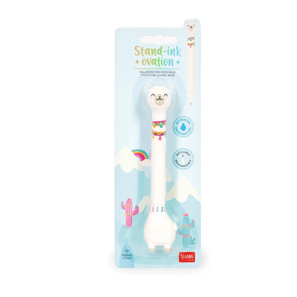 Stand - Ink Ovation - Kugelschreiber mit Standfuß Lama Legami - malmichmunt.com