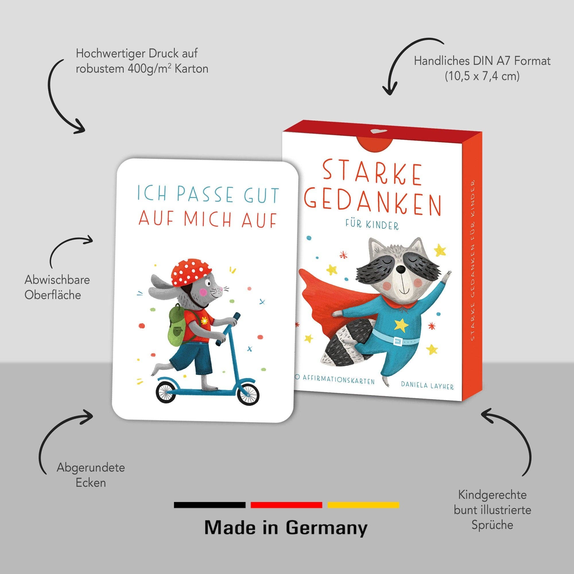 Starke Gedanken – Affirmationskarten für Kinder Rüsselfuchs - malmichmunt.com