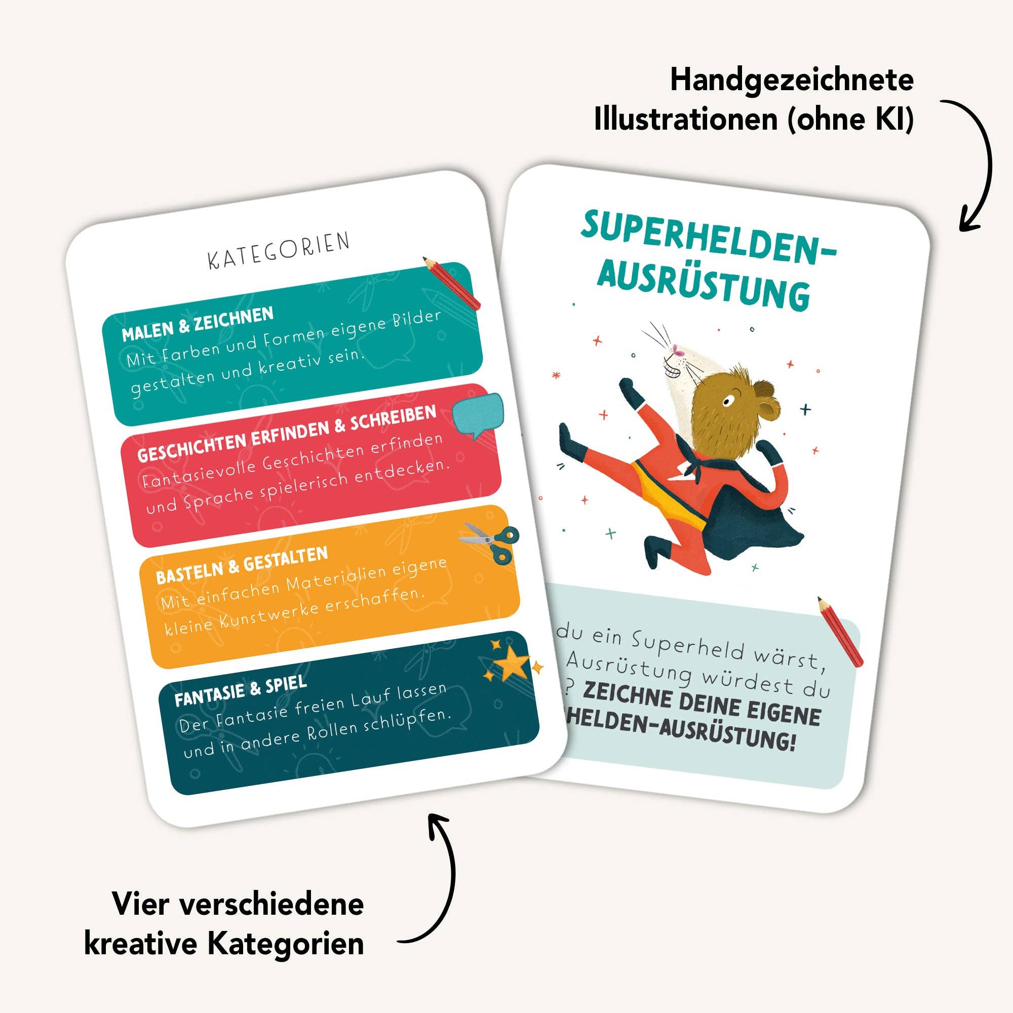 Starke Ideen – Kreativitätskarten für Kinder Rüsselfuchs - malmichmunt.com