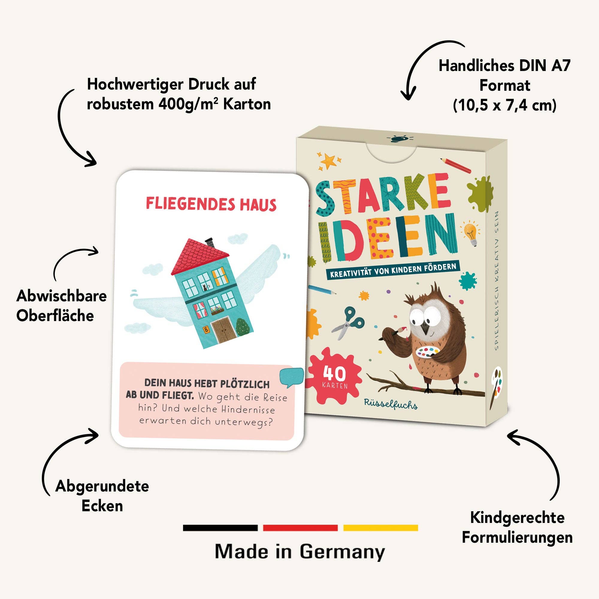 Starke Ideen – Kreativitätskarten für Kinder Rüsselfuchs - malmichmunt.com