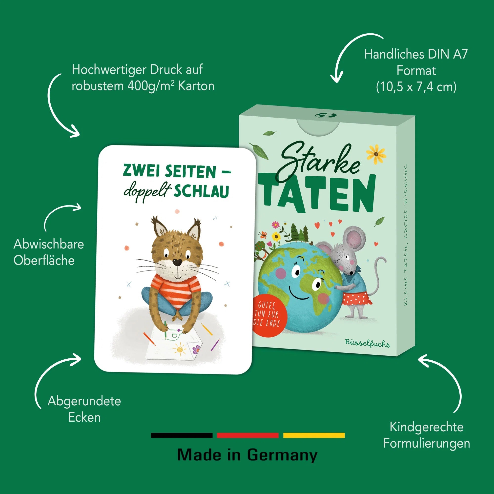 Starke Taten - Kartenspiel für Kinder Rüsselfuchs - malmichmunt.com