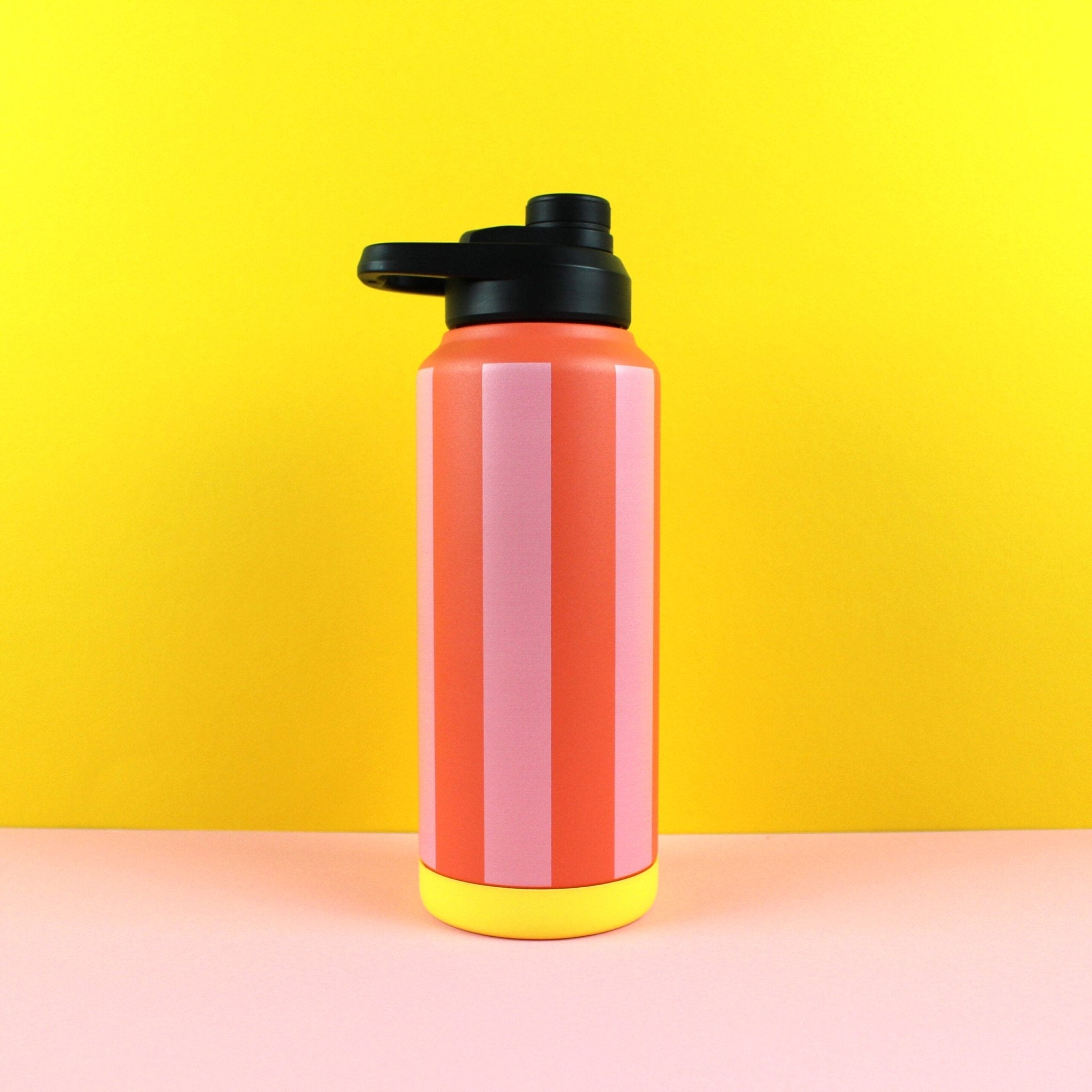 Trinkflasche Stripes, feuerrot/rosa/gelb, 1000ml Ava & Yves - malmichmunt.com
