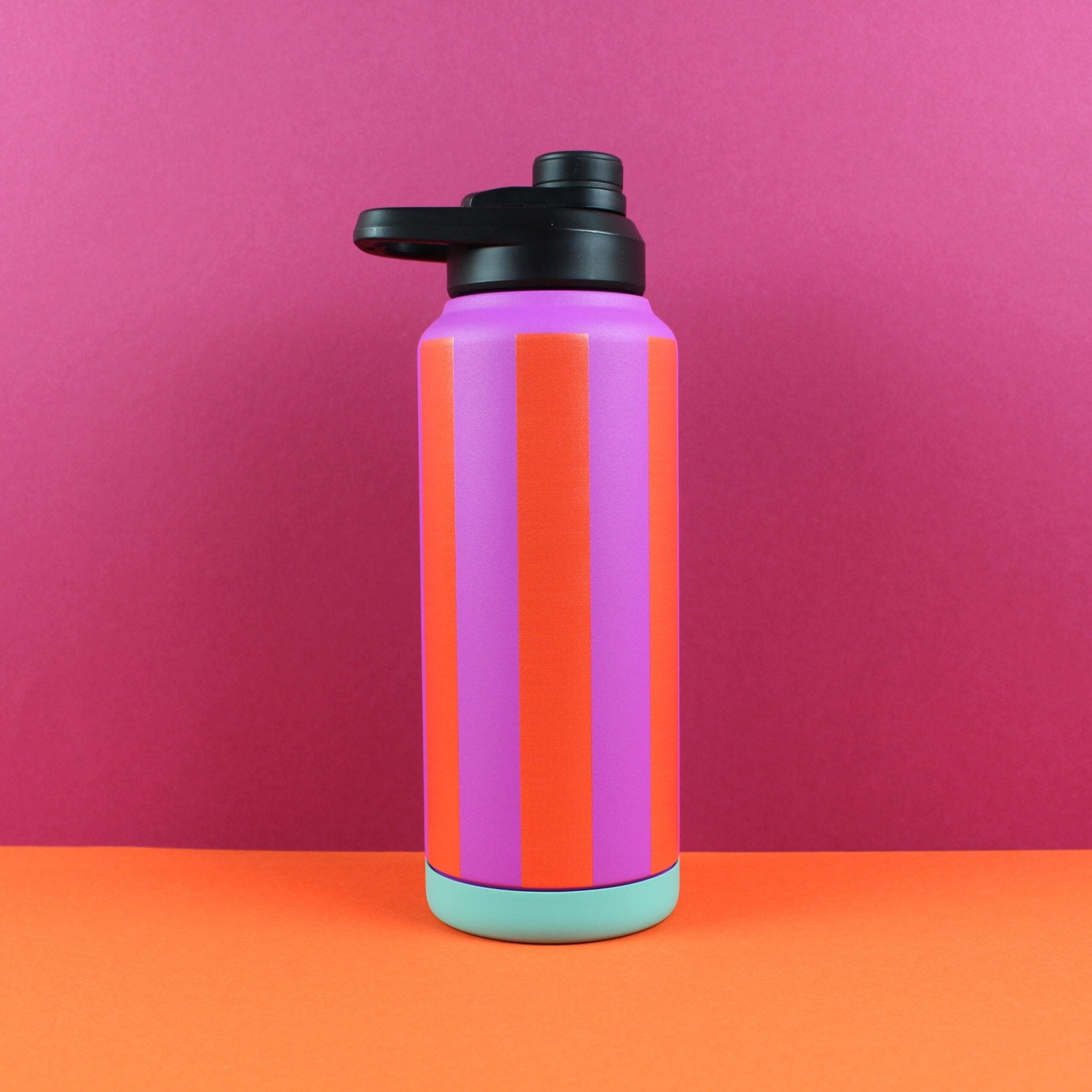 Trinkflasche Stripes, fuchsia/feuerrot/petrol, 1000ml Ava & Yves - malmichmunt.com