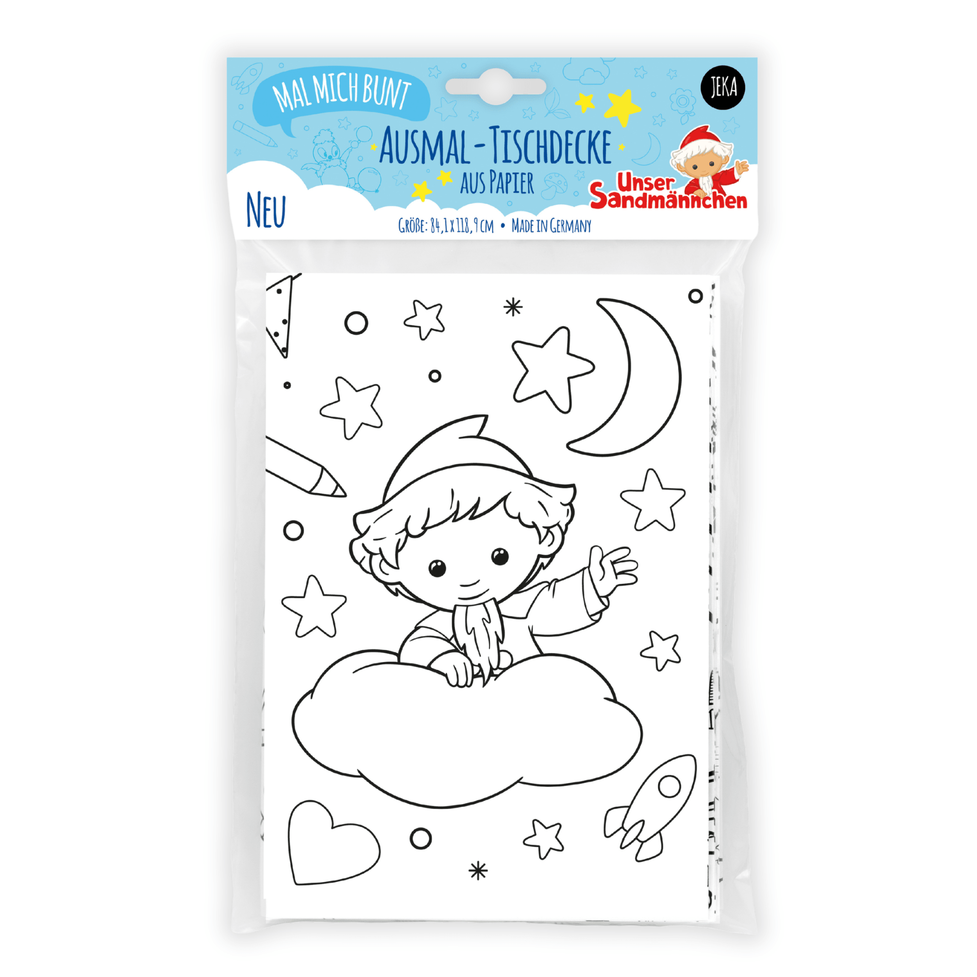 Unser Sandmännchen - Ausmal-Tischdecke aus Papier Jeka - malmichmunt.com