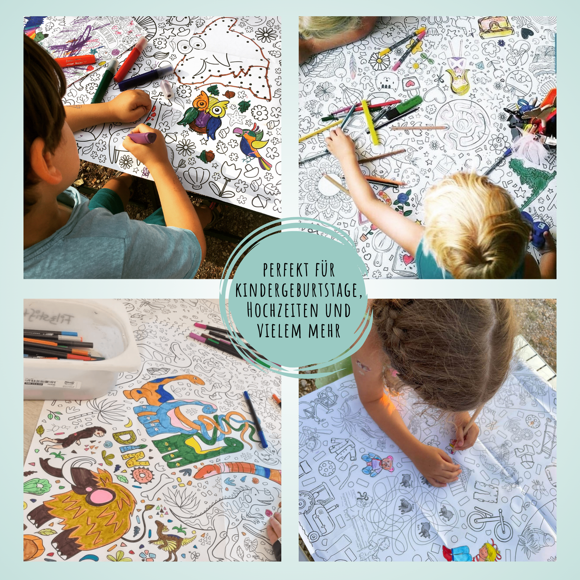 Unser Sandmännchen - Ausmal-Tischdecke aus Papier Jeka - malmichmunt.com