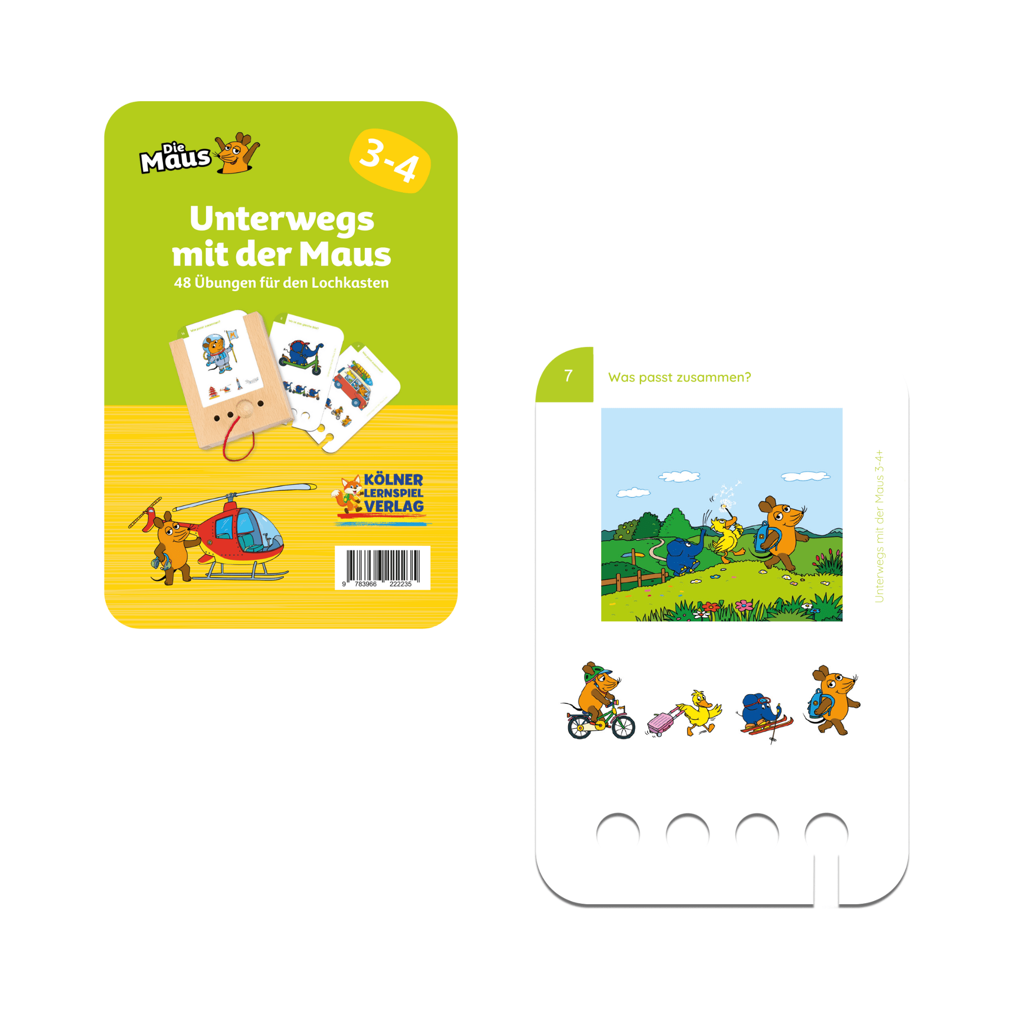 Unterwegs mit der Maus 3 - 4+ - Übungen für den Lochkasten Lernspielverlag - malmichmunt.com