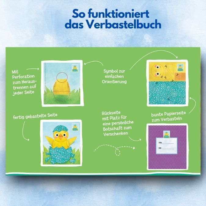 Verbastelbuch für die Allerkleinsten: Schneiden und Kleben - Frohe Ostern TOPP Verlag - malmichmunt.com