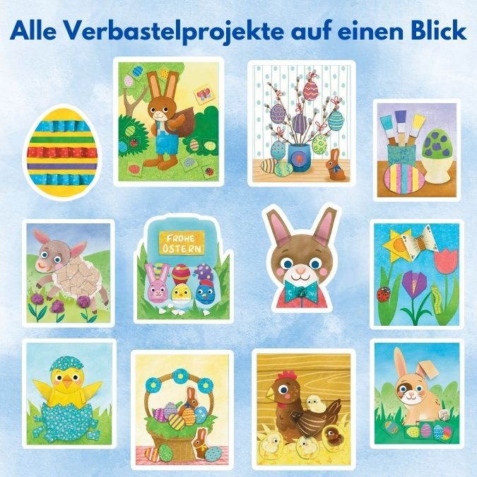 Verbastelbuch für die Allerkleinsten: Schneiden und Kleben - Frohe Ostern TOPP Verlag - malmichmunt.com