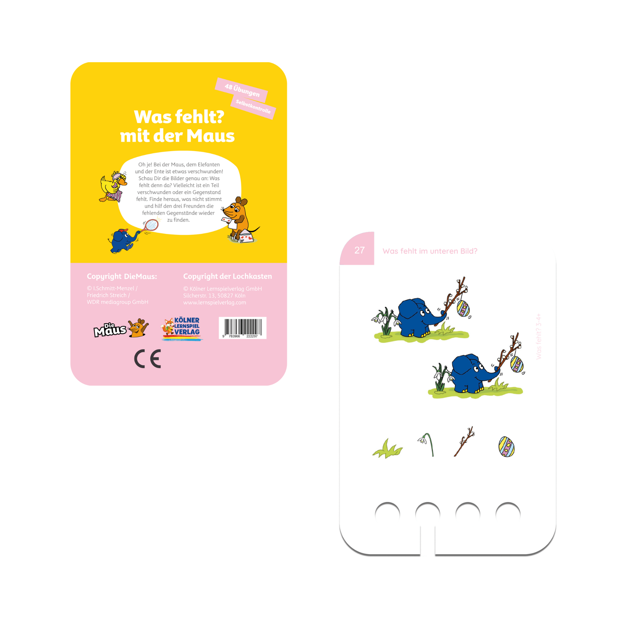 Was fehlt? mit der Maus 3 - 4+ - Übungen für den Lochkasten Lernspielverlag - malmichmunt.com