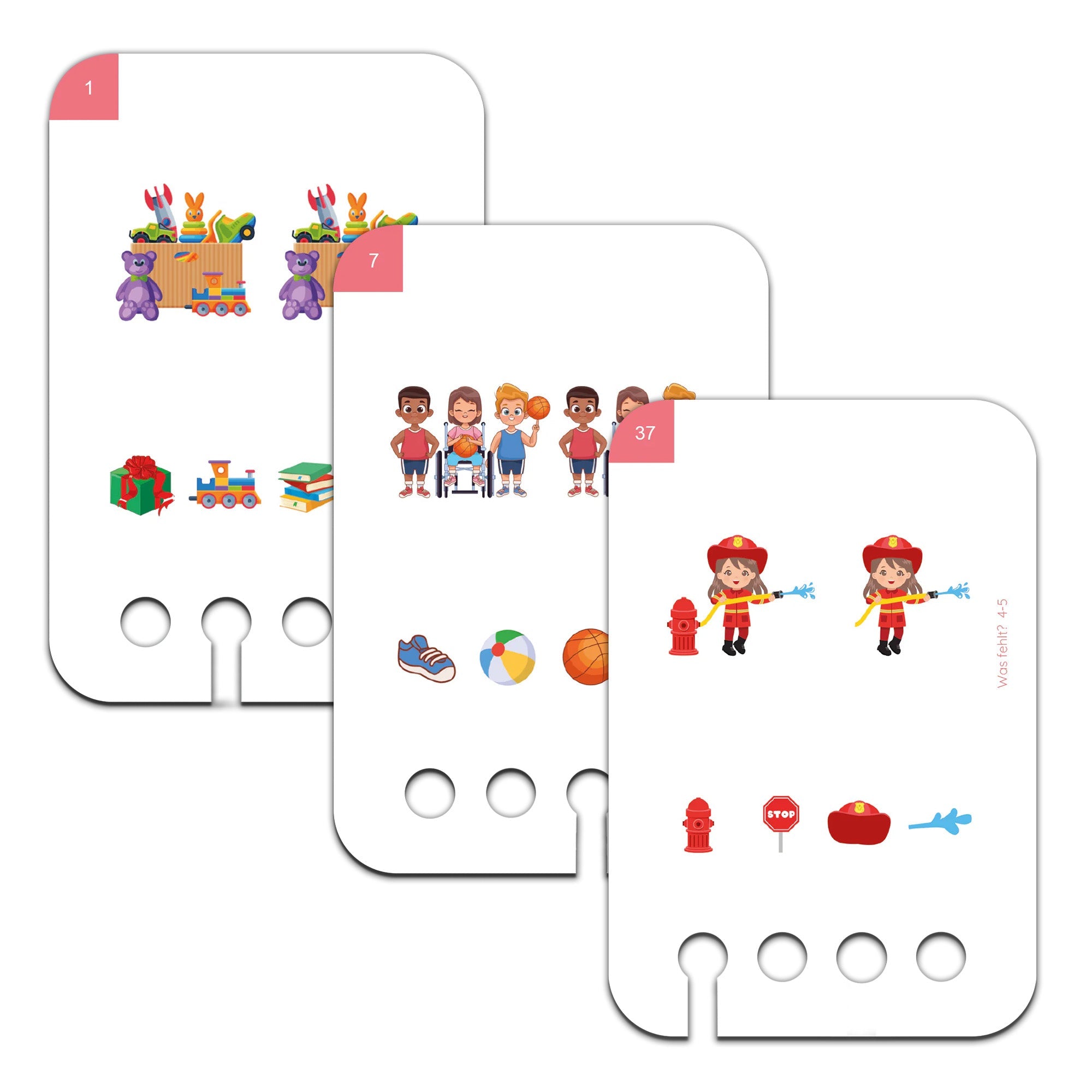 Was fehlt? Unterschiede erkennen 4 - 5 Jahre - Übungen für den Lochkasten Lernspielverlag - malmichmunt.com