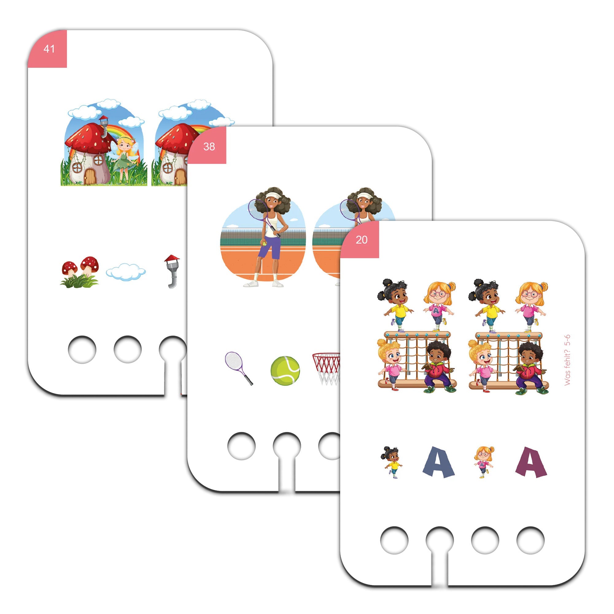 Was fehlt? Unterschiede erkennen 5 - 6 Jahre - Übungen für den Lochkasten Lernspielverlag - malmichmunt.com
