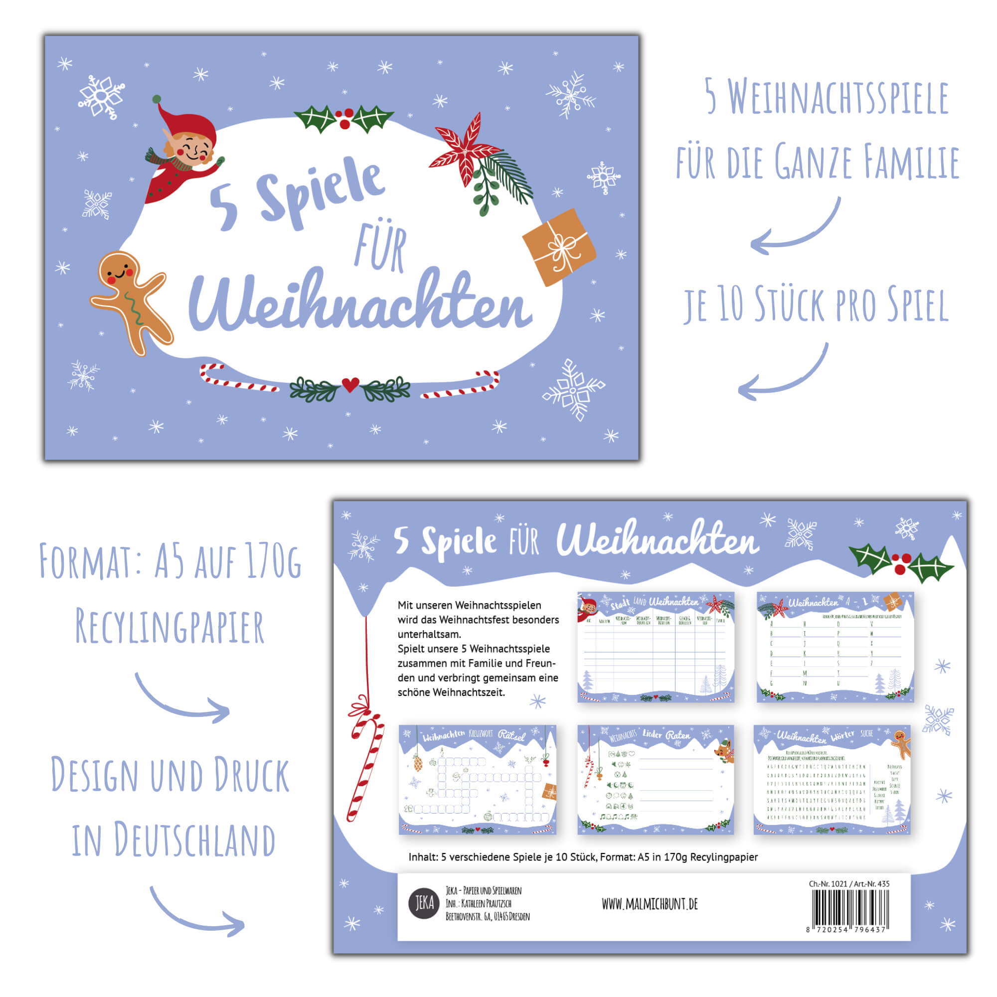 Weihnachtsspiele - Set Elf Jeka - malmichmunt.com