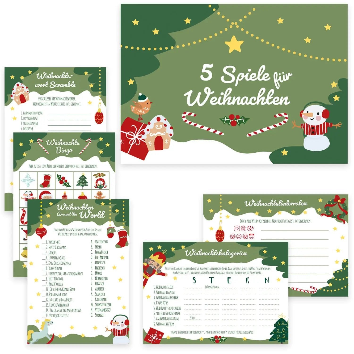 Weihnachtsspiele - Set Tannengrün Jeka - malmichmunt.com