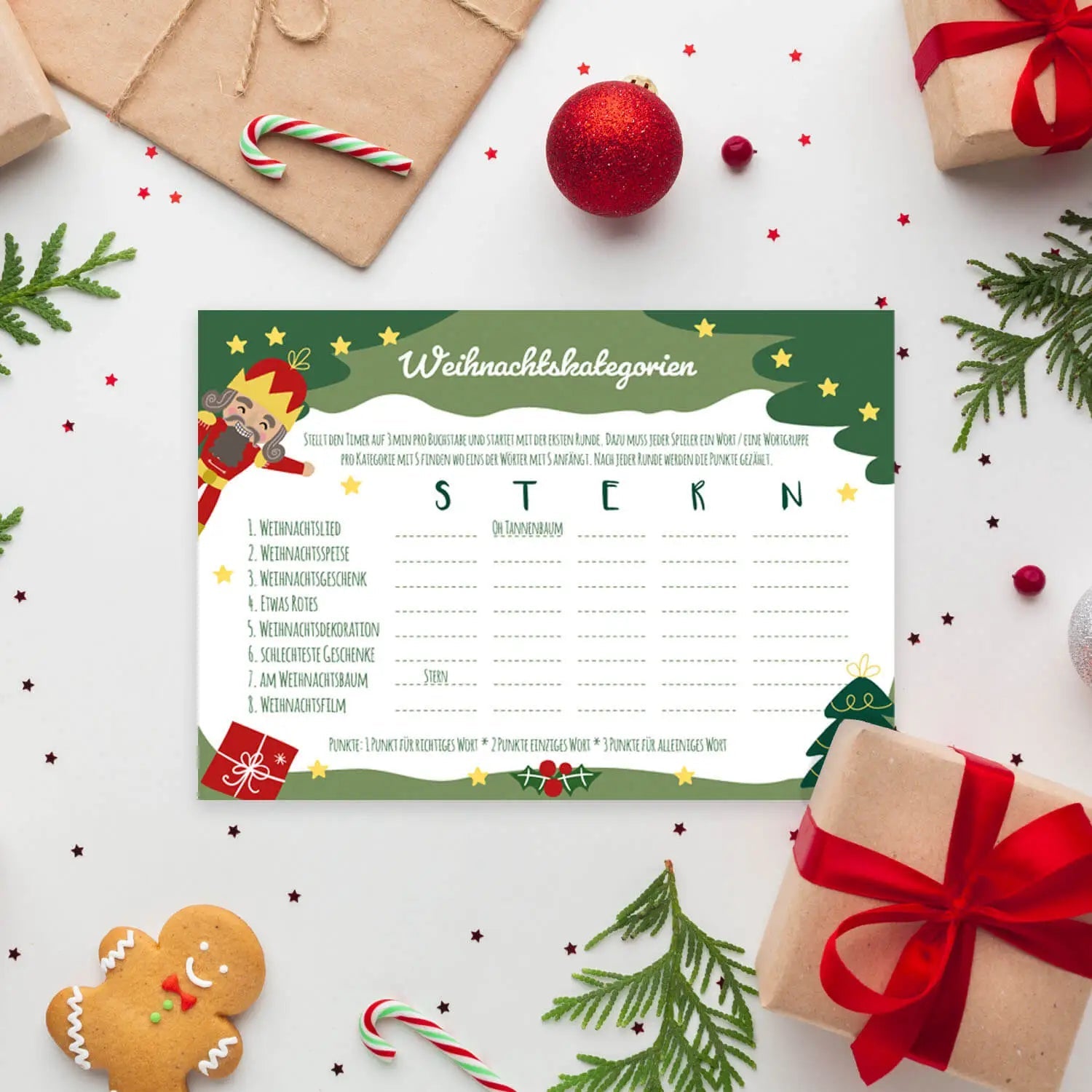 Weihnachtsspiele - Set Tannengrün Jeka - malmichmunt.com
