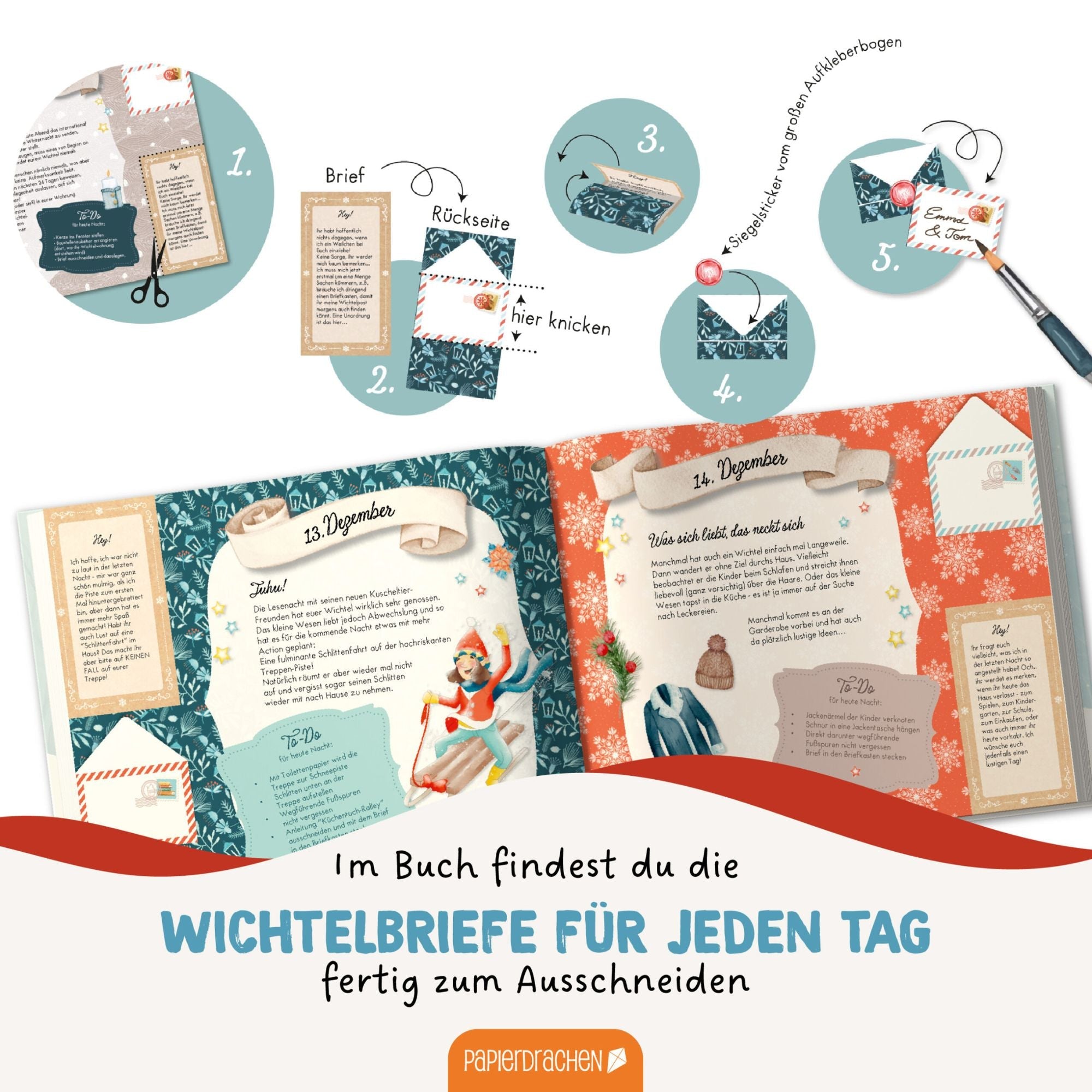 Wichtel - Set zum Advent Papierdrachen - malmichmunt.com