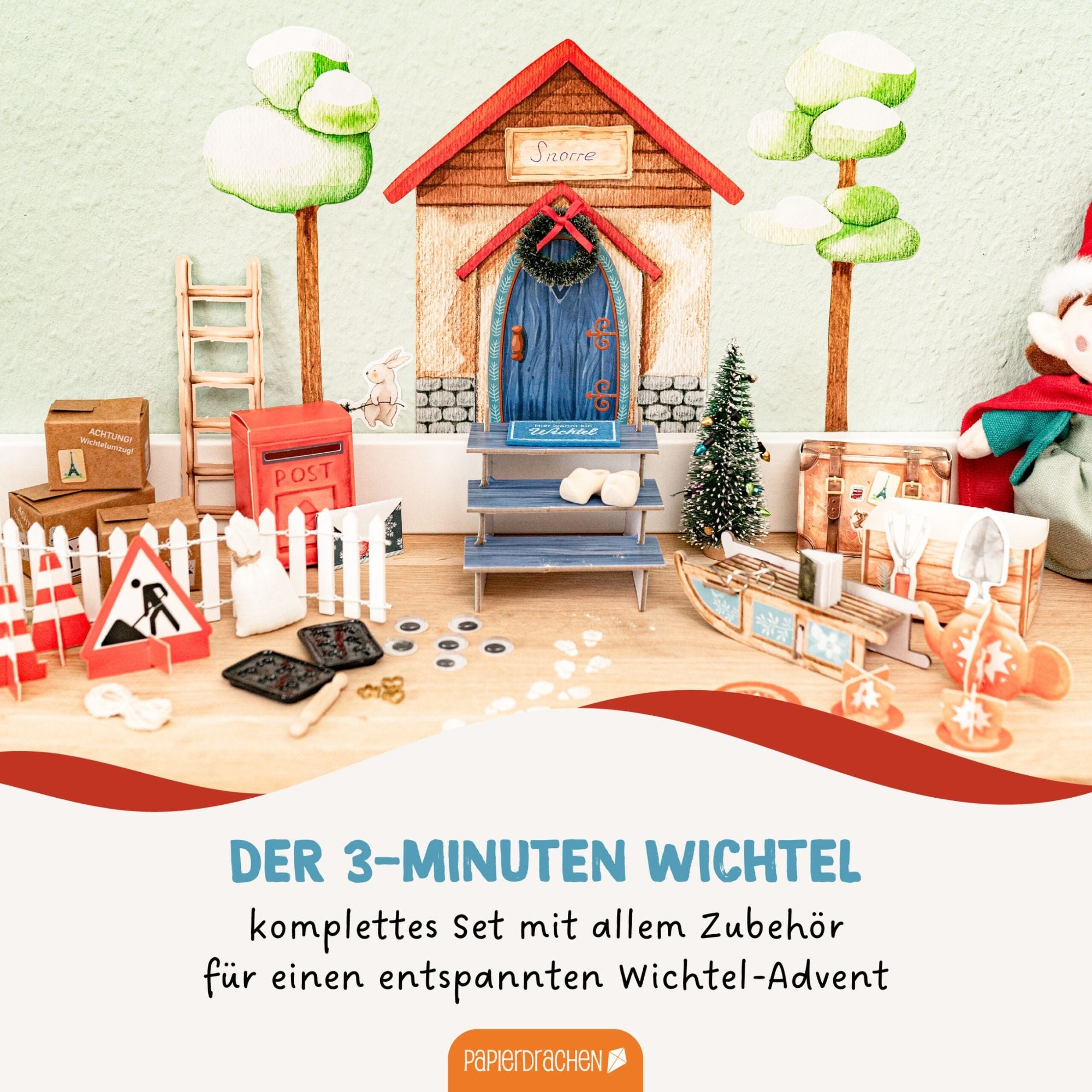 Wichtel - Set zum Advent Papierdrachen - malmichmunt.com