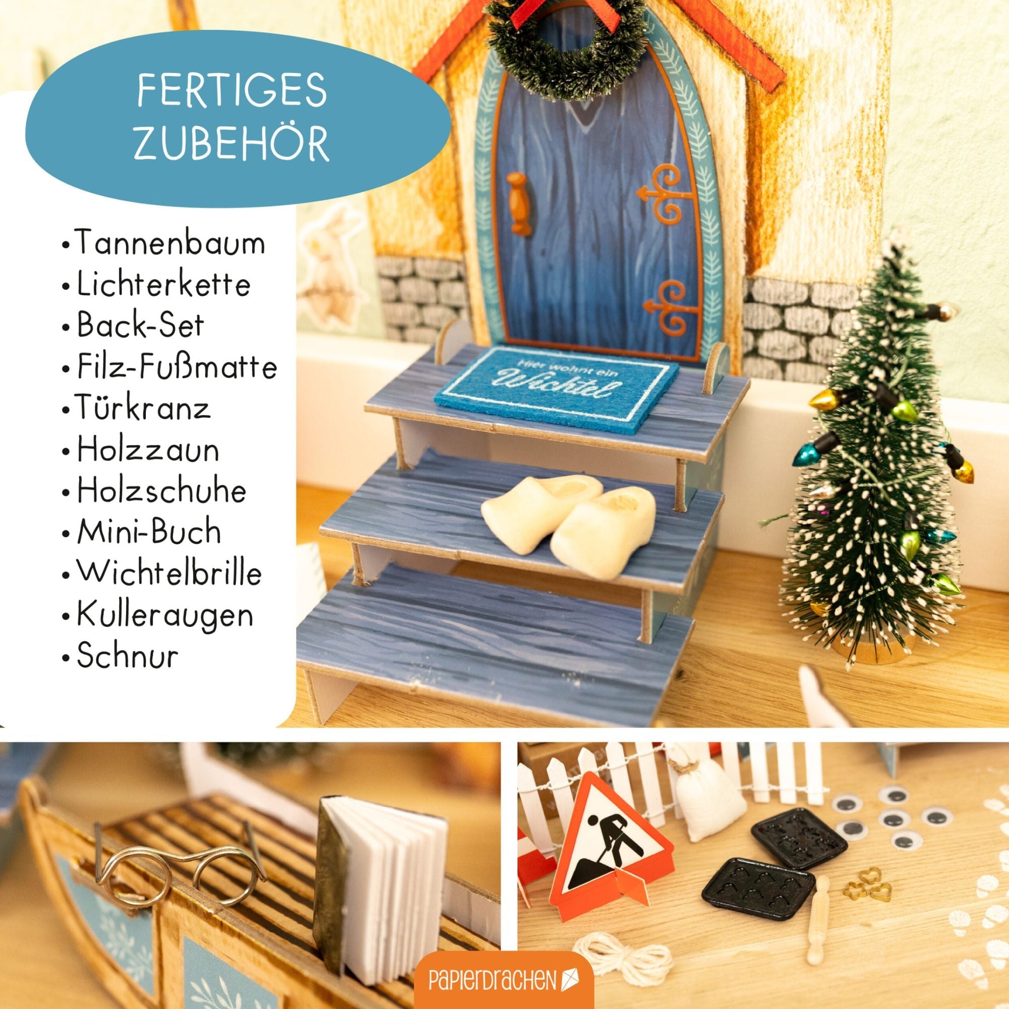 Wichtel - Set zum Advent Papierdrachen - malmichmunt.com