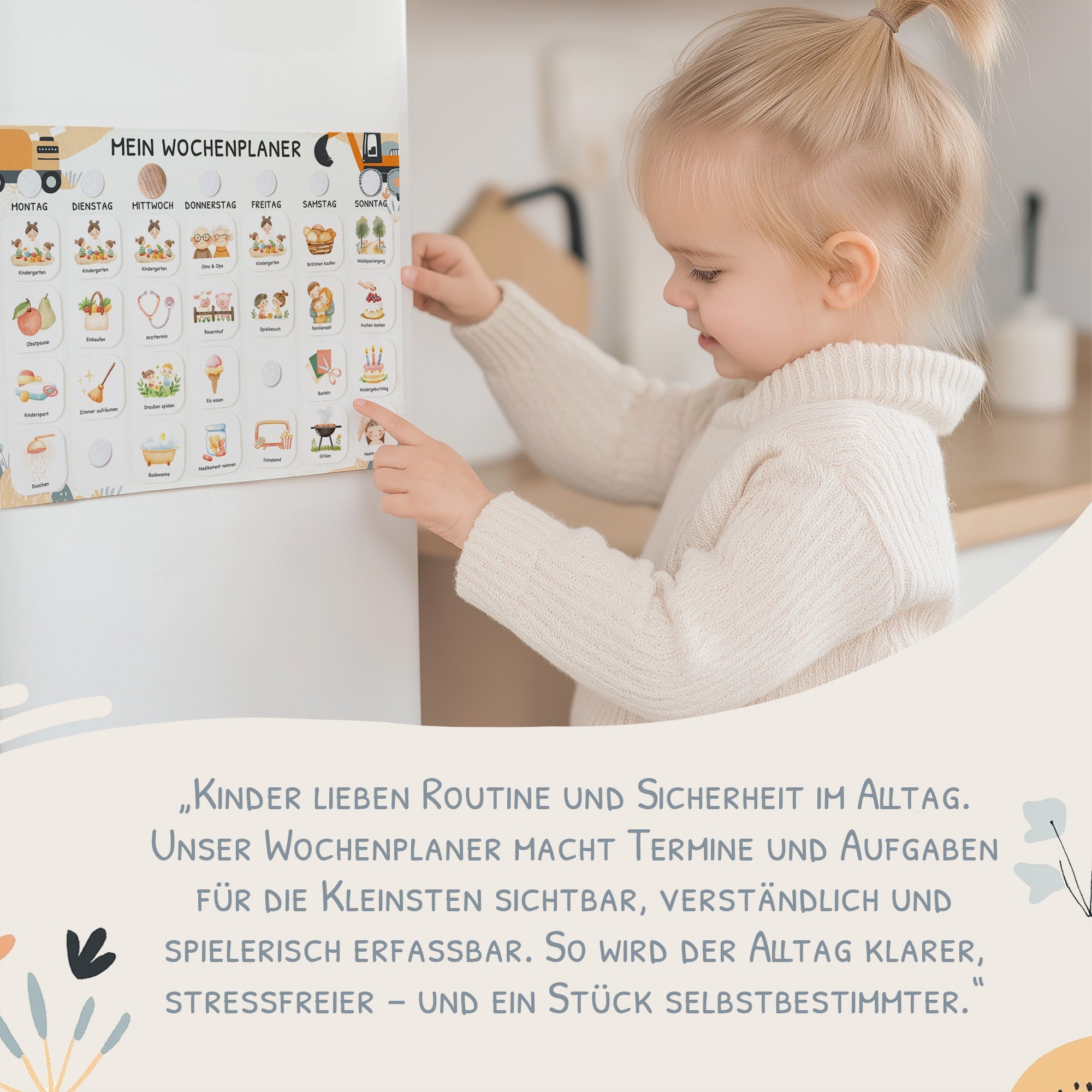 Wochenplaner Kinder - Motiv Bagger Jeka - malmichmunt.com