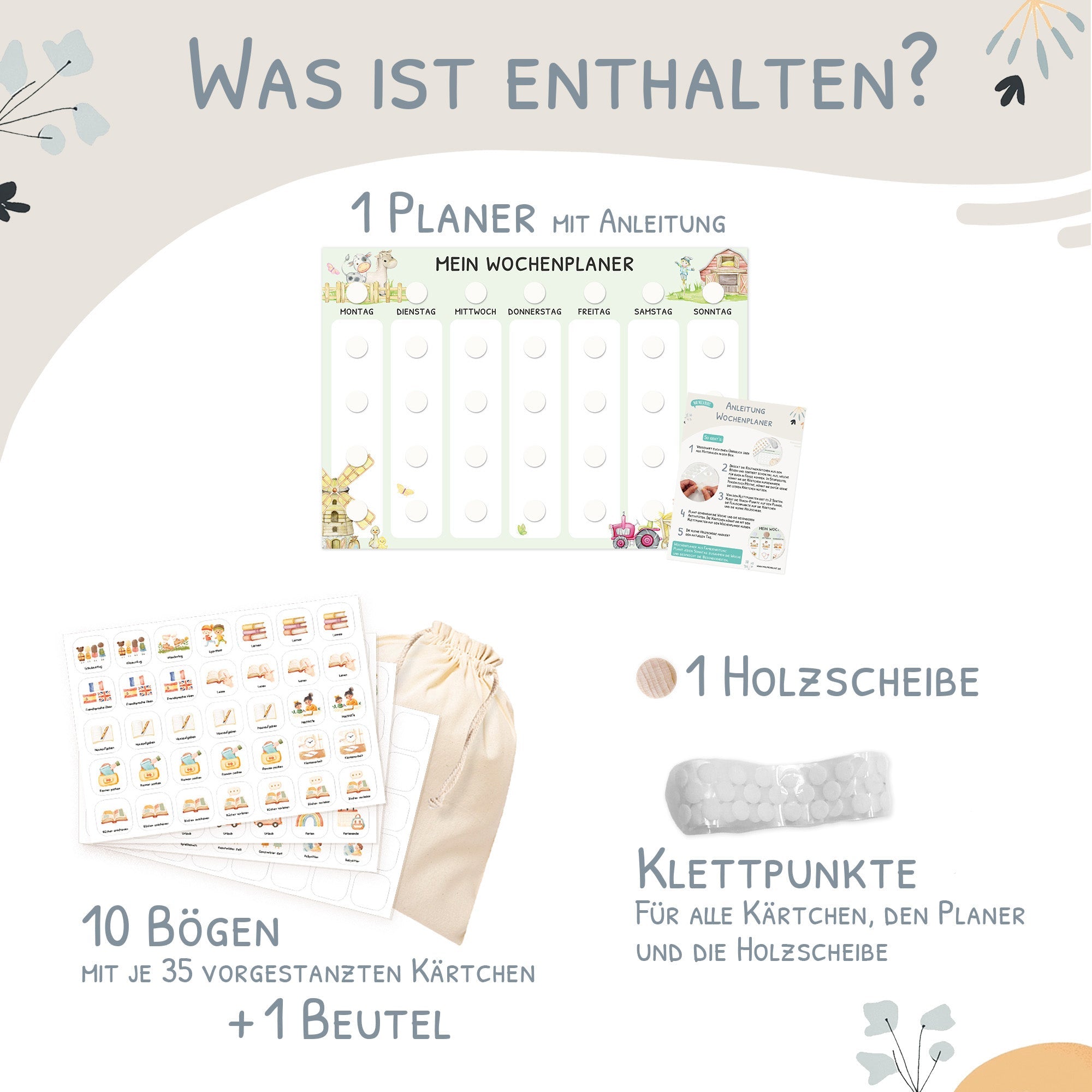 Wochenplaner Kinder - Motiv Bauernhof Jeka - malmichmunt.com