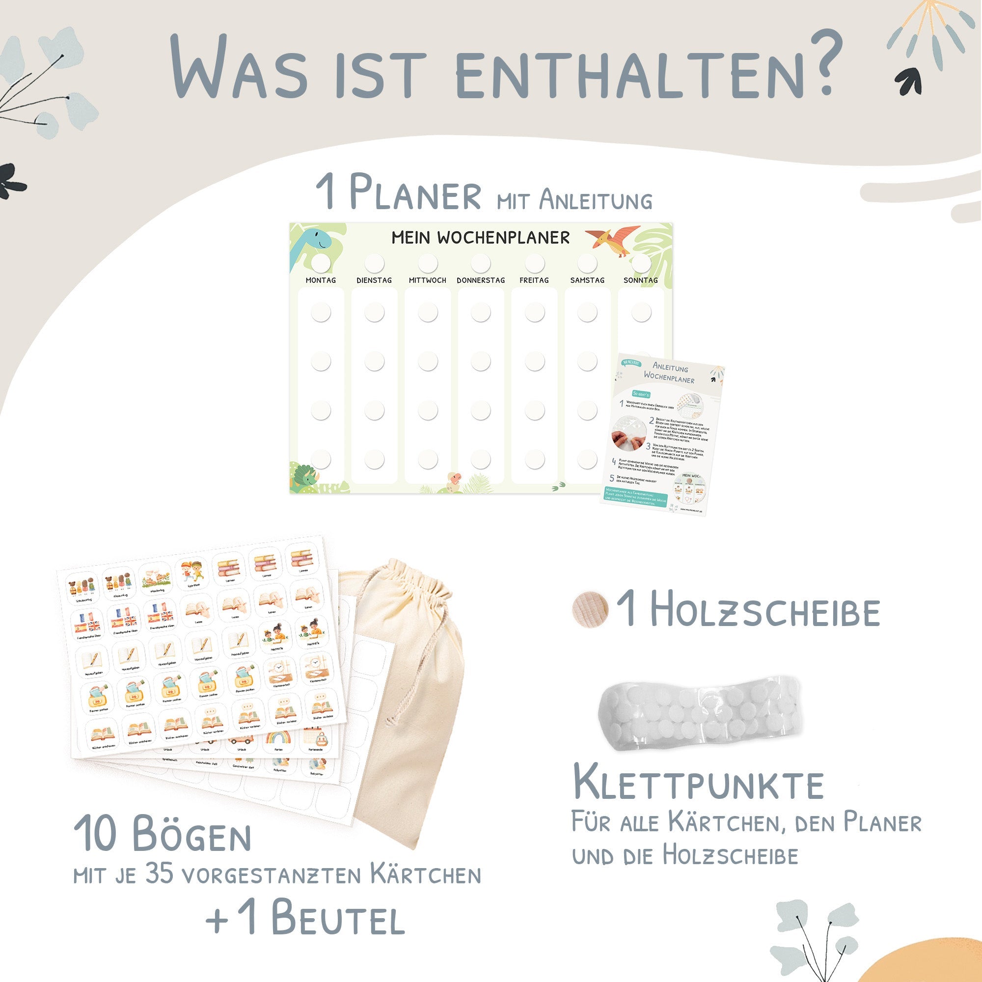 Wochenplaner Kinder - Motiv Dino Jeka - malmichmunt.com
