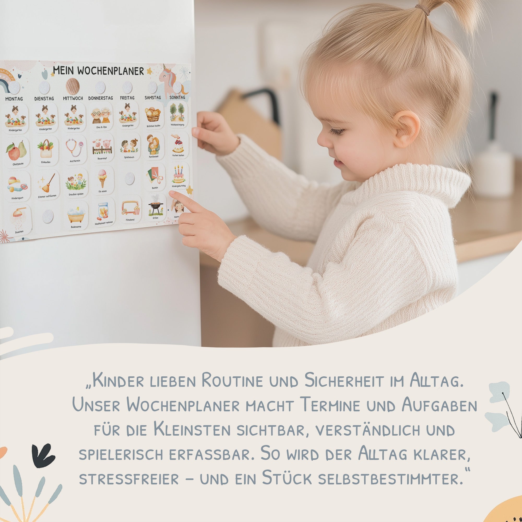 Wochenplaner Kinder - Motiv Einhorn Jeka - malmichmunt.com