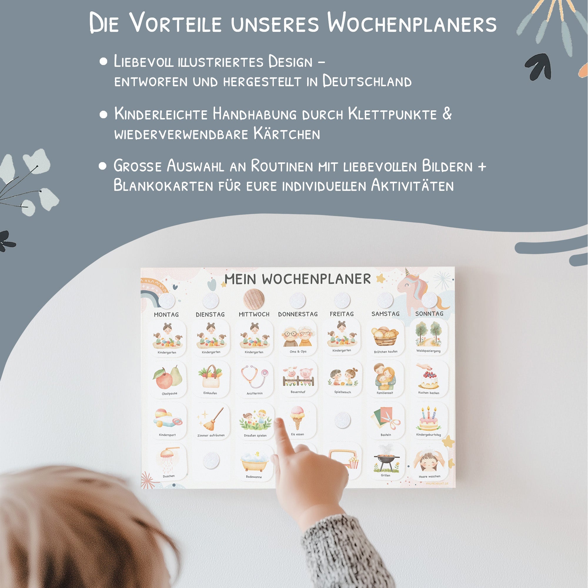 Wochenplaner Kinder - Motiv Einhorn Jeka - malmichmunt.com
