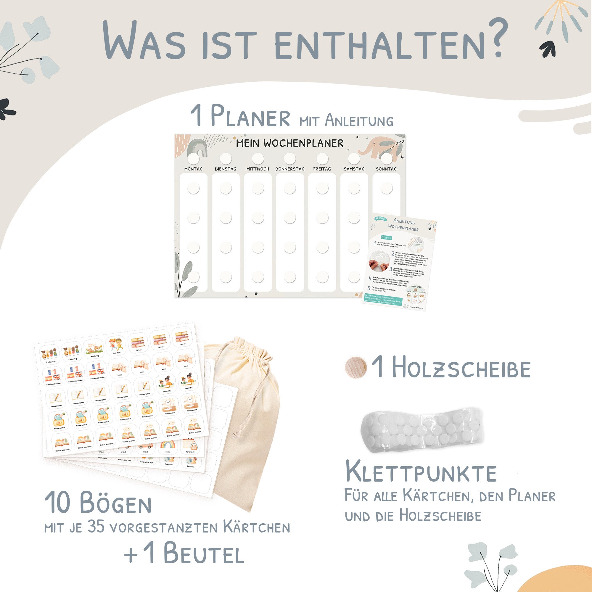 Wochenplaner Kinder - Motiv Little Elephant Jeka - malmichmunt.com