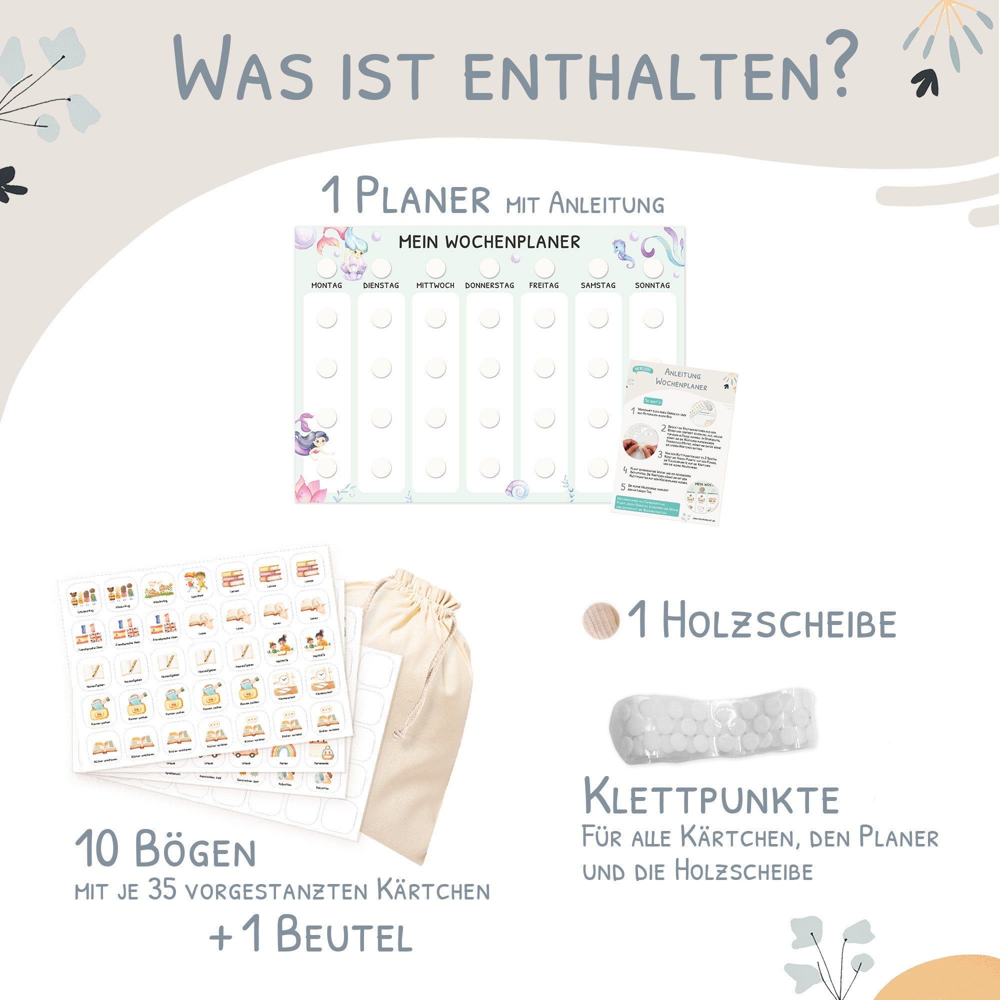 Wochenplaner Kinder - Motiv Meerjungfrau Jeka - malmichmunt.com