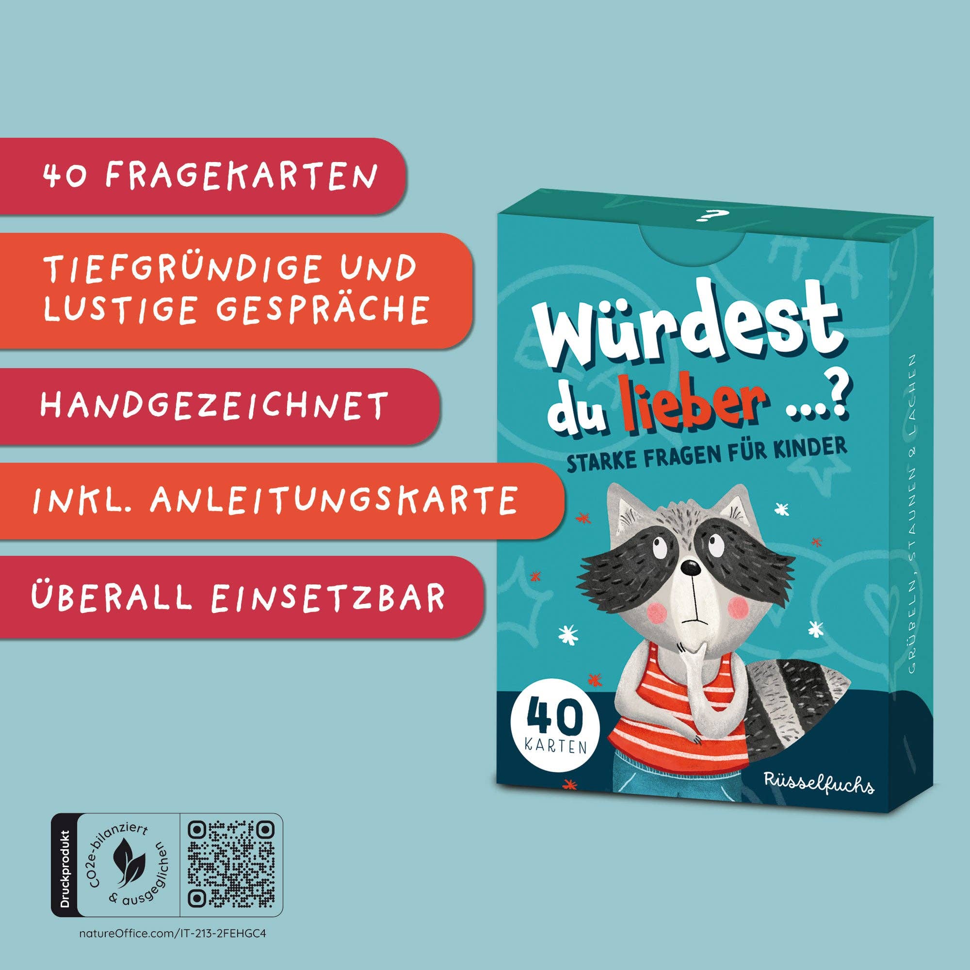 Würdest du lieber …? – Kartenspiel für Kinder Rüsselfuchs - malmichmunt.com